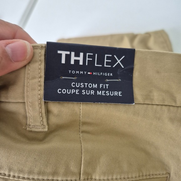 Tommy Hilfiger Pants Mens 40x29 (T38x30)Tan The Flex Custom Fit  Twill Chino New - Picture 4 of 14